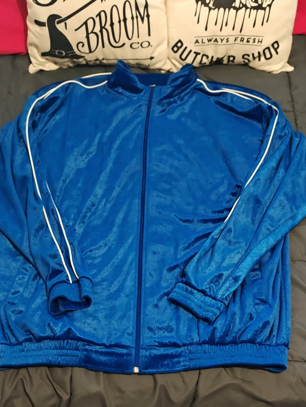 TAGLESS Gucci GG Monogram Velvet Track Jacket Size XL
